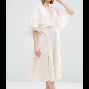 Cream midi romantic dress